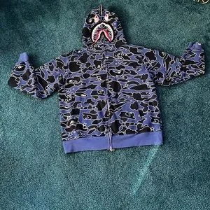 Shark Hoodie Psyche Camo Bape BAPE STA Camo Shark Full Zip Hoodie Psyche  Jacket Blue